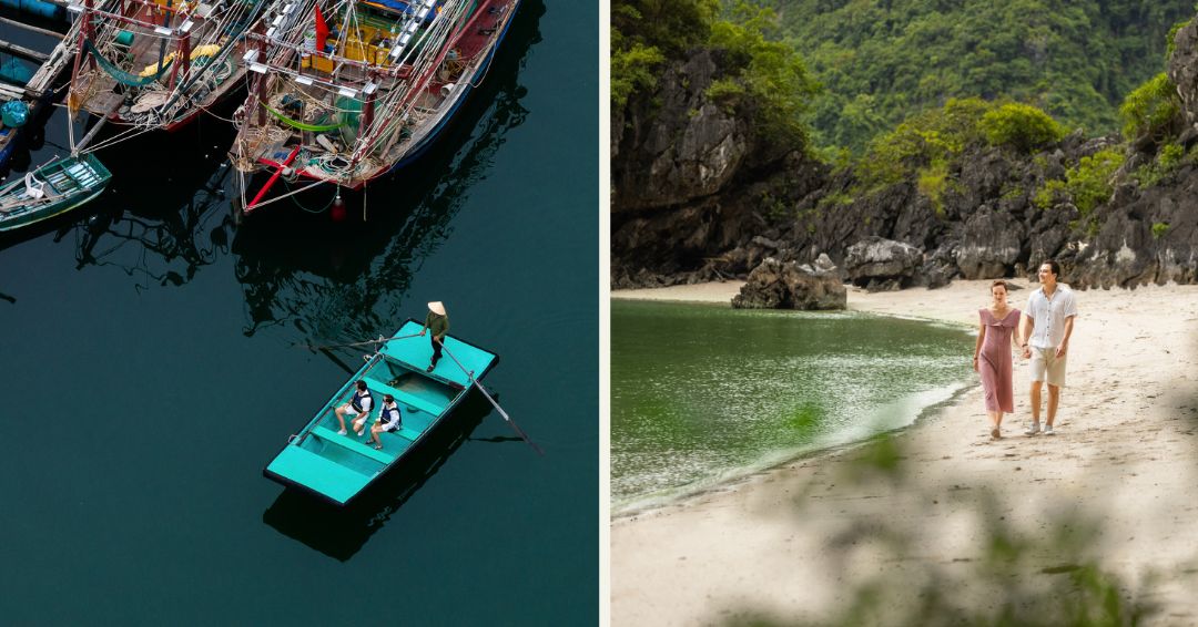 halong beach and local vilage 