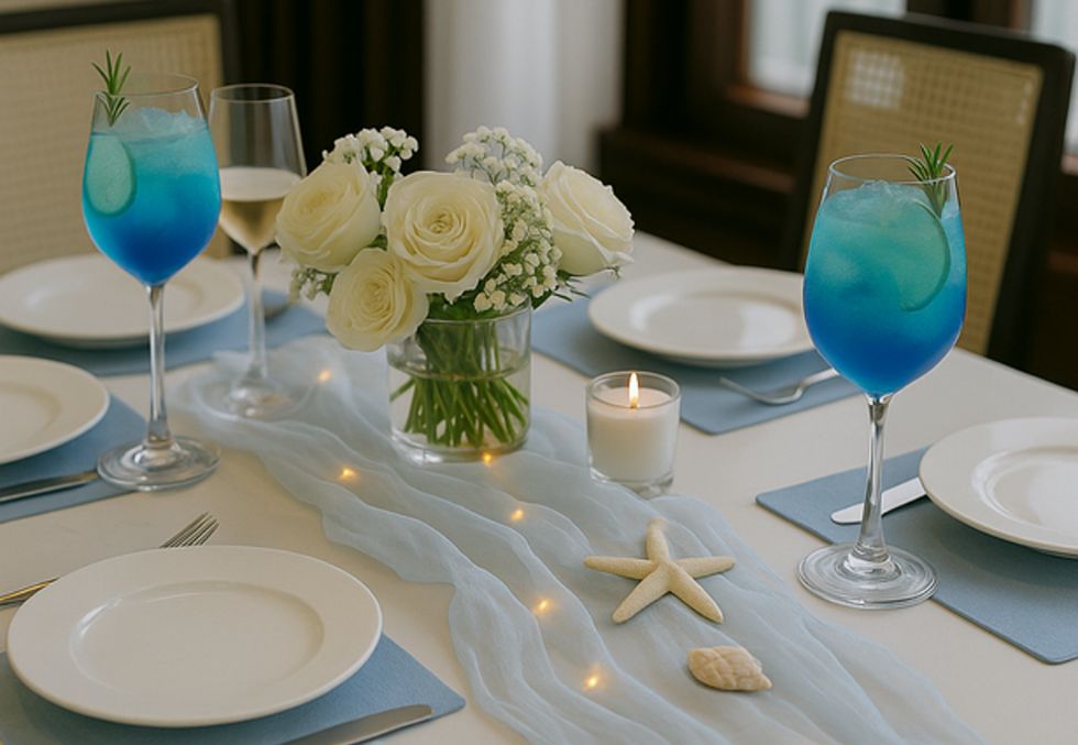 Blue theme decoration